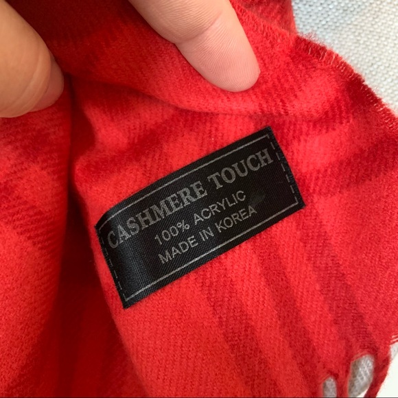 FOR CHARITY … Red Tartan Plaid Scarf - Picture 5 of 8